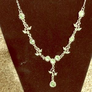 Light green necklace and earrings set.